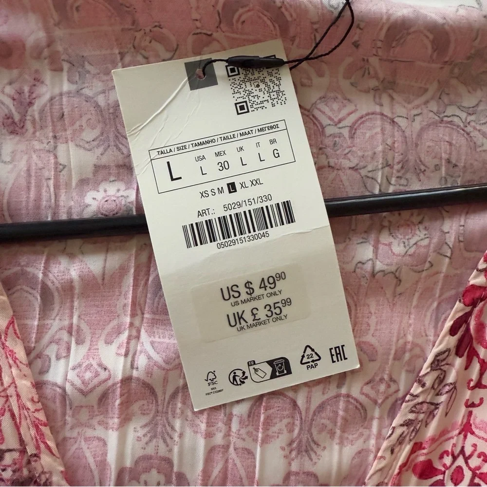 Zara summer flowy long sleeve dress - Picture 2 of 7